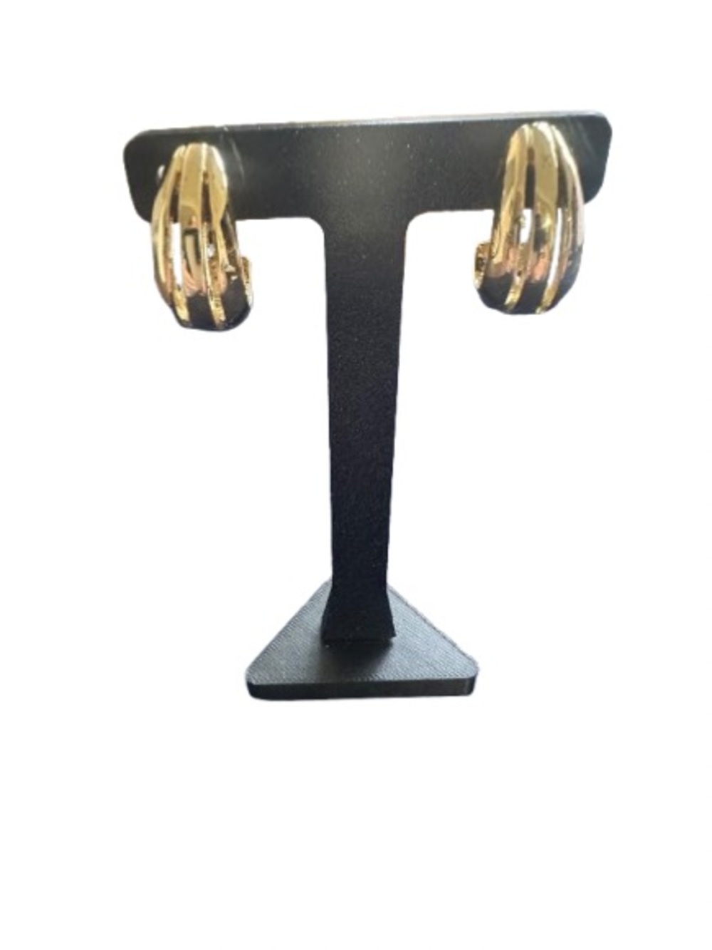 Napier Gold Multi-Band Hoop Clip Earrings NWOT